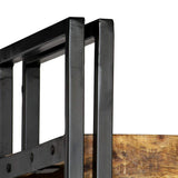 Festnight Bibliothèque à 5 Niveaux Étagère de Rangement de Style Industriel Bois de Manguier et Acier 90x30x180 cm