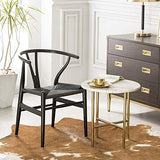 DLL Chaise Wishbone Chaise Y Chaise À Manger En Bois Massif Fauteuils En Rotin Style Naturel Bas Du Dos/Noir / 55×75×45cm