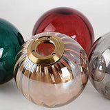 LFsem Plafonnier Simple Tête Coloré Ø15cm Globe En Verre Suspension E27 Loft Chambre Restaurant Suspension Lustre Simple Moderne (Ambre)