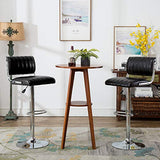 IntimaTe WM Heart Lot de 2 Tabourets de Bar Réglable Socle et Repose-Pieds Chromés Noir