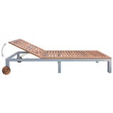 Tidyard Chaise Longue Relax | Chaise Longue d'Extérieur | Bain de Soleil Bois d'acacia Solide 207x70x88 cm pour Piscine, Jardin, Patio ou Balcon