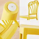 LXQGR Chaise empilable à dossier haut avec accoudoirs, siège en PP et PU de haute qualité, chaise empilable en plein air Bistrot en plein air Restaurant Cafe (Color : Yellow)