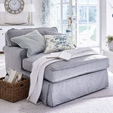 Loberon Chaise Longue Compton - H/L/P env. 89/105 / 157 cm - Bleu Clair - pin, Bouleau, Viscose, Lin, Mousse