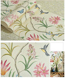 Blooming Wall Papier peint en tissu non-tissé moderne pour salon, chambre à coucher, cuisine, 244 m² Vert