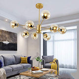 Sputnik Lustre 6 lumières Plafonnier Nordique Creative E27 Éclairage Pendant Globe En Verre Pendant La Lampe pour Chambre Salon Salle À Manger Doré 6 Lumières