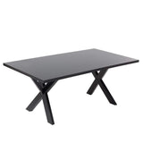 Beliani Table de Salle à Manger - Table de Cuisine - Noir - LISALA