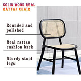 ZNMDOK Chaise de Salle à Manger en rotin en Bois Massif de Ferme Moderne, 2 chaises de Salle à Manger en rotin Naturel, Chaise à Dossier en rotin, Cool et Pas étouffante(50 * 56 * 80cm)