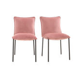 Miliboo Chaises Design Velours Rose (Lot de 2) Solace