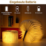 LED Bois Livre Lampes,Lampes décoratives,Petit lampe de chevet LED pliable en bois Blanc chaud en papier avec câble USB,Veilleuse Lumieres,Lampe de Lecture Pliante,Le cadeau parfait pour les femmes