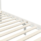vidaXL Bois de Pin Massif Cadre de Lit à Baldaquin Lit Double Lit Adulte Lit Coffre Sommier à Lattes Chambre à Coucher Maison Intérieur Blanc 160x200 cm