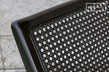 pib Fauteuil en cannage Black Thisted - Bois Massif, Association Facile, Esthétique intemporelle | Un Fauteuil en cannage à l'allure Sobre et distinguée - Noir foncé (L65 x H68 x P74 cm)