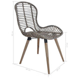 YiYueTrade 2 pcs Chaises de Salle à Manger Rotin Naturel Marron