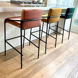 Damiware Lev Tabouret de Bar de qualité supérieure avec Housse en Velours (Velours Rose, 75 cm)
