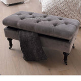 Pureday Siège Polly 2 Places Noble 4 Rouleaux Pliant Coton de Bois 83 x 43 x 40 cm Gris