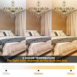 Ridgeyard Lustre Baroque Lustres de Plafond Moderne Lustre Cristal K9 Plafonnier Luminaire pour Salon Chambre Couloir Entrée, 8 Lumières, Cognac