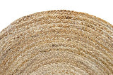 HAMID Tapis Jute Naturel, Jute Alhambra Rond, Tressé à la Main, Tapis 100% Fibre de Jute pour Salon, Chambre, Décoration (Naturel, 150x150cm)