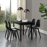 [en.casa] Set de 2 Chaises Design Chaise de Cuisine Chaise de Salle à Manger Plastique Noir 83 x 54 x 48 cm