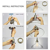 Edison Lot de 3 lampes suspendues industrielles en verre à hauteur réglable antique en laiton brossé E27 Idéal pour la cuisine, la salle à manger, le plafonnier Fixture
