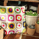 dedepeng Housse de coussin en crochet faite à la main - 45 x 45 cm - Carré - Pour la maison, la chambre à coucher, le bureau - Décorative