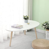 ShiShi Lot de 2 Table Basse Gigogne Scandinave, Table d'appoint Assis sur Le Sol, Table de Salon avec Peids en Hêtre, Tables Gigogne en Bois, Table Basse Moderne (Blanc 98×64×40 cm, Gris 88×48×34 cm)