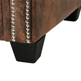vidaXL Canapé Chesterfield en Forme de L Cuir Daim Synthétique Marron Sofa