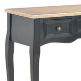 vidaXL Table de Console et Coiffeuse avec 3 Tiroirs Table de Maquillage Meuble de Chambre à Coucher Couloir Salon Entrée Salle à Manger Bureau Maison Noir