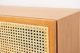 DECOCLICO Buffet en plaqué chêne et cannage en rotin