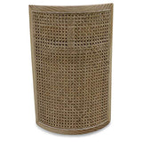 Déco en Ligne - Tabouret/Pouf Cannage Velours Bleu Canard