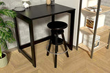 ABC MEUBLES - Tabouret à vis de Bar en Bois - S020 - NOI