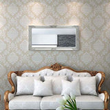 Tidyard Miroir Mural Magnifique pour Salle de Bain/Dressing Style Baroque Argenté 120 x 60 cm