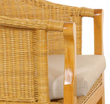korb.outlet Fauteuil en rotin avec Pieds en Bois, Fauteuil en rotin véritable, Couleur Miel