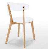 ACTUAL DIFFUSION Vintage 2 Chaises Blanches et Chêne, Blanc, 52x45x80 cm