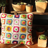 dedepeng Housse de coussin en crochet faite à la main - 45 x 45 cm - Carré - Pour la maison, la chambre à coucher, le bureau - Décorative