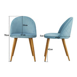 OFCASA Lot de 4 Chaises de Salle à Manger de Velours Chaise Cuisine rembourrée en Tissu Chaise avec Jambes en Métal Chaise Salle à Manger Restaurant Hôtel Meubles Lot de 4 Bleu Foncé Chaises