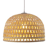 YAZAHOH Suspension en Bambou Tissé Suspension Naturelle Simple Tissée À La Main Lampe Suspendue De Ferme Créative Lustre en Rotin pour Salle À Manger Chambre