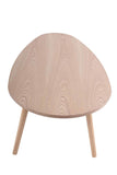 CLP Table Basse Herning I Table d'Appoint Design Plateau Élégant en MDF I 3 Pieds en Bois de Caoutchouc I Couleur : Nature, 120 cm