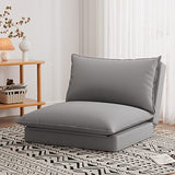 Vesgantti Canapé-Lit Convertible 1 Place, Fauteuil Chauffeuse 1 Place, 6 Positions Pliant, Grand Confort, pour Salon/Bureau/Chambre/Appartement/Petit Espace, Tissu Gris