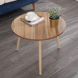 DlandHome Petite Table Basse Ronde de Canapé pour Salon/Café Table d'appoint pour Balcon, Chêne
