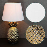 Navaris Lampe LED Forme Ananas - Lampe de Chevet et Veilleuse Design 40 cm en Forme d'Ananas - Lampe de Table Décorative Salon Chambre - Or/Blanc
