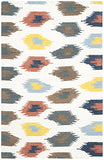 Safavieh Dhurrie Tapis, Tapis tissé à plat Coton de Laine en Ivoire / Multicolore, 120 X 180 cm