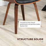 HOMCOM Lot de 2 chaises de Salle à Manger Style Vintage Assise revêtement synthétique Noir et Pieds en Bois