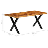 Festnight Table de Salle à Manger ou Cuisine Table à Dîner de Style Industriel 180x90x76cm Bois de Sesham Solide