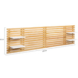 IDMarket - Tête de lit en Lattes AVA 240 CM Bois Clair et étagères Blanches