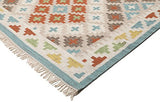 RugVista, Summer Kelim, Fait Main, Tapis, Tapis Kelim Moderne, Pile Moyenne, 160 x 230 cm, Rectangle, Care & Fair, Laine, Couloir, Chambre, Cuisine, Salon, Beige Gris Clair