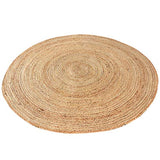 LaLe Living Tapis rond naturel YUVA en toile de jute, rond de 150 cm de diamètre, pour salle à manger, salon, chambre d'enfant, bureau