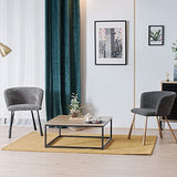 MEUBLE COSY Table Basse Salon Moderne Structure en Métal Meuble de Rangement Design, Chêne, 80x80x34cm