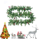 aheadad Guirlande de Noël Artificielle Décorations Noël Guirlande Noël Vert en Rotin Portes Et Fenêtres Pomme Pin Décoration Artificielle Couronne Cheminée Arbre Noël Décoration