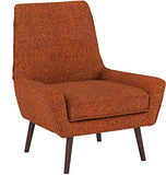 Marque Amazon - Rivet Jamie - Chaise d'appoint à accoudoirs bas, style années 1950, L 79 cm L, Orange brûlé