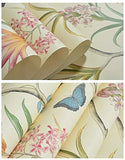 Blooming Wall Papier peint en tissu non-tissé moderne pour salon, chambre à coucher, cuisine, 244 m² Vert