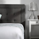 Cadre de lit plateforme capitonné 35 cm Dachelle ZINUS | Sommier | Support à lattes en bois | Facile à monter | 160 x 200 cm | Gris foncé